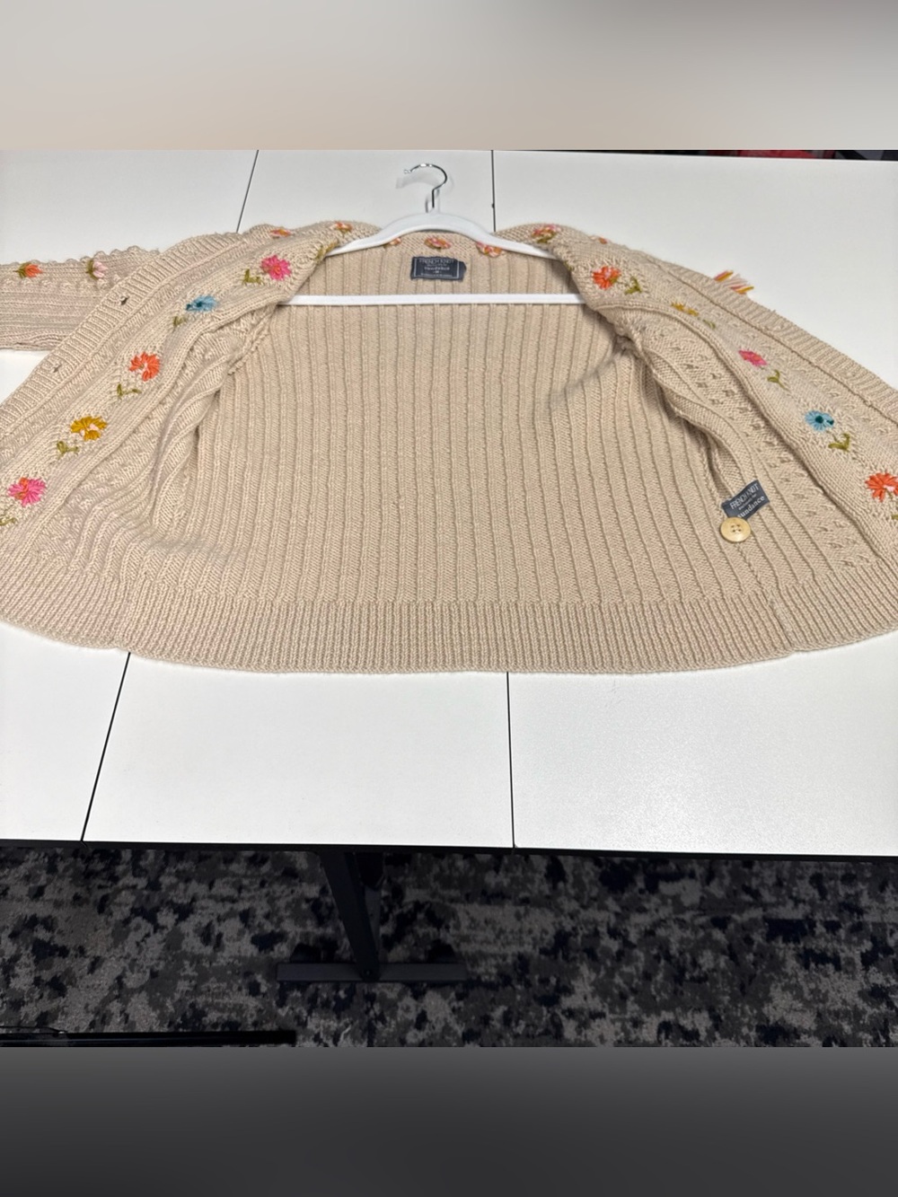 French Knot x Sundance Heritage Blooms Cardigan Wool Sz M Nepal Bubble Knit - Picture 10 of 12